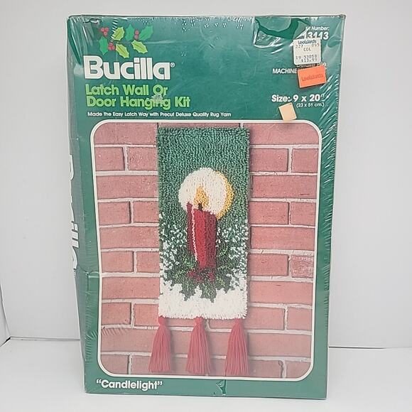 VTG Christmas Bucilla Latch Wall Door Hanging Kit #13113 “Candlelight” 9” X 20” - Picture 1 of 6
